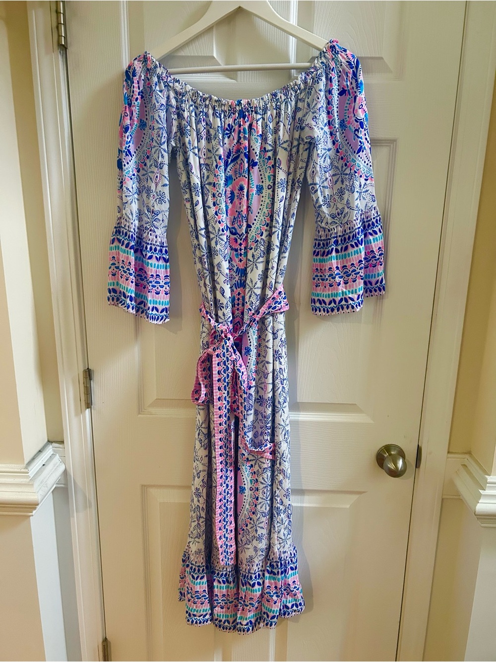 Lilly Pulitzer Abigale midi printed side shoulder dress with belt Size S - Picture 8 of 10